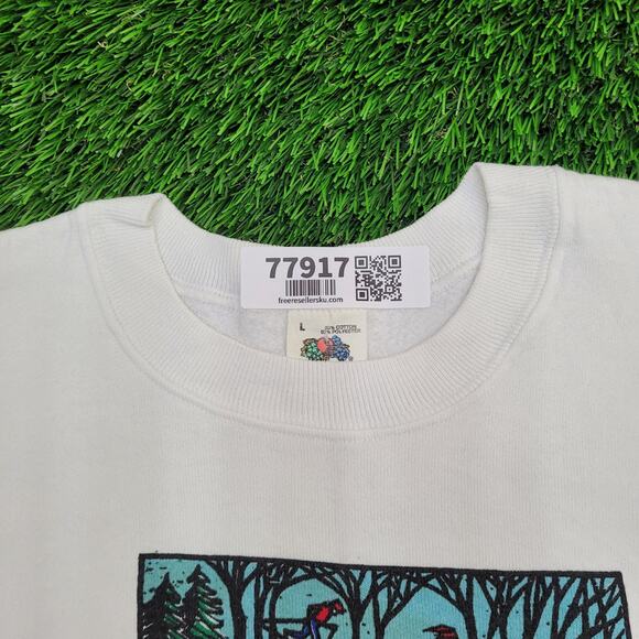 Vintage 1991 Bear Sweatshirt Womens Large 21x23 Cropped USA - Picture 10 of 16